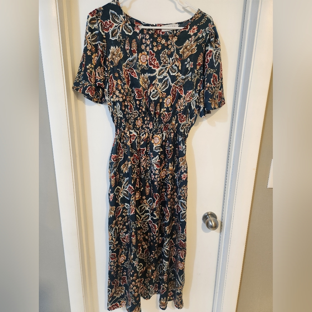 Hayden Navy Floral Midi Dress